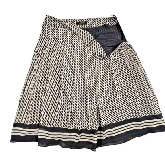 Talbots Women’s Size 8 A-Line Pleated Chiffon Lined Skirt Navy Cream Polyester - Picture 5 of 5